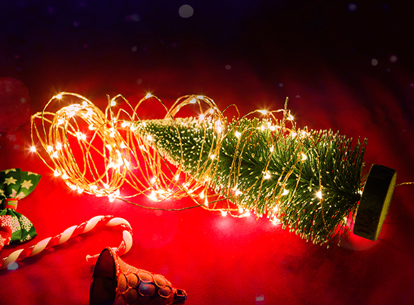 ¿Cómo puede un árbol de Navidad no tener una cadena de luces decorativas?